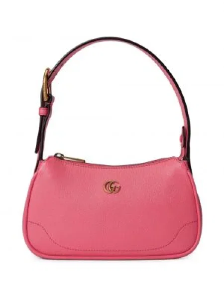Kožená kožená taška Gucci růžová