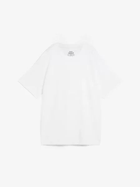 T-shirt oversize z czystej grubej bawełny organicznej biała