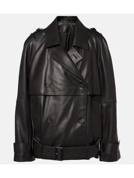 Kurtka skórzana Toteme czarna