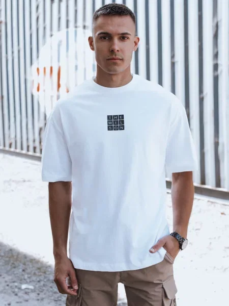 T-shirt z nadrukiem Dstreet biały