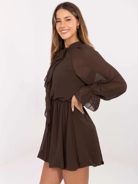 Rochie Rue Paris de costum maro