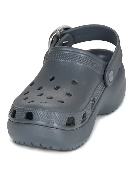 Klasične natikače Crocs s platformom sa kopčom siva