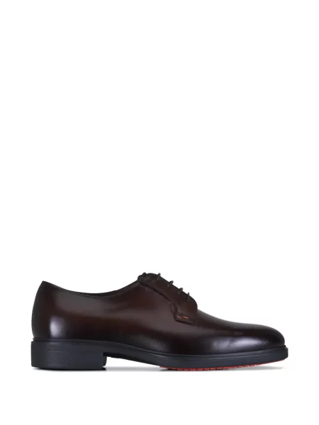 Pantofi derby Santoni din piele maro