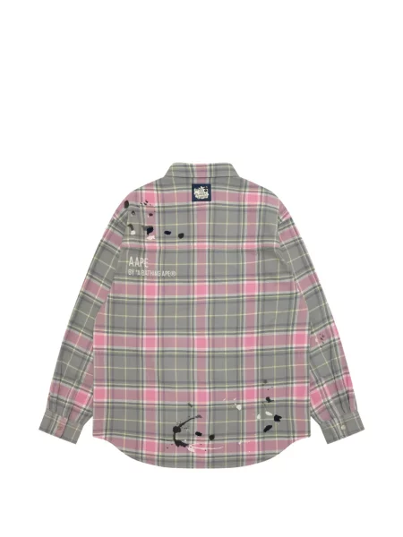 Cămașă Aape By A Bathing Ape în carouri roz
