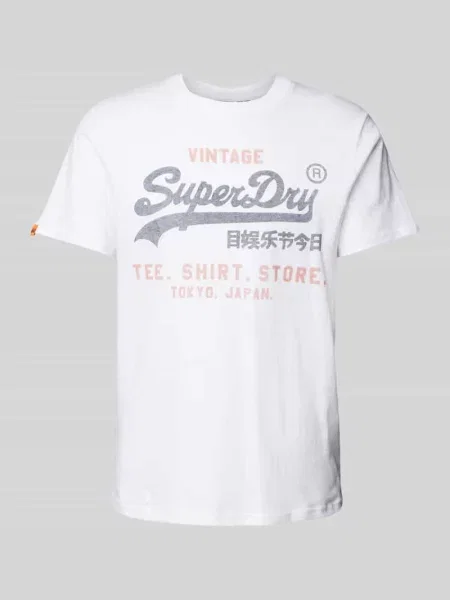 T-shirt o luźnym kroju z nadrukiem z logo Superdry biała