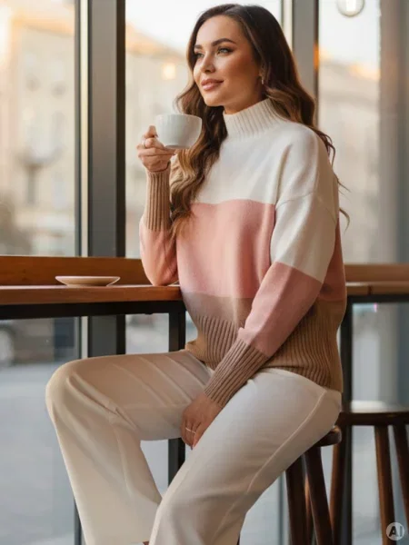 Sweter STRIPELO Dstreet różowy