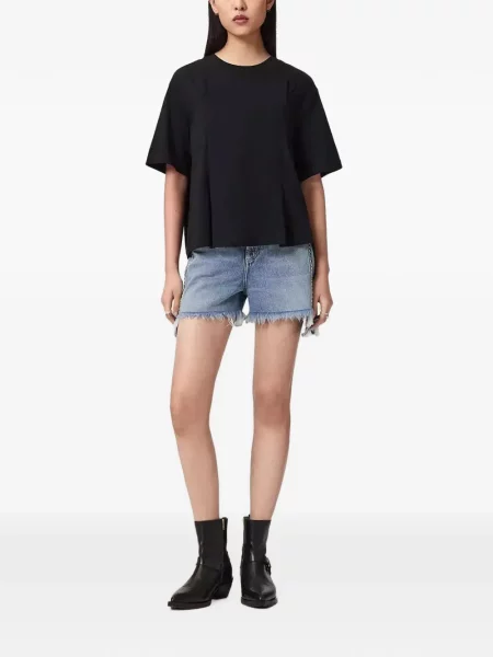 Tricou Allsaints cu broderie negru