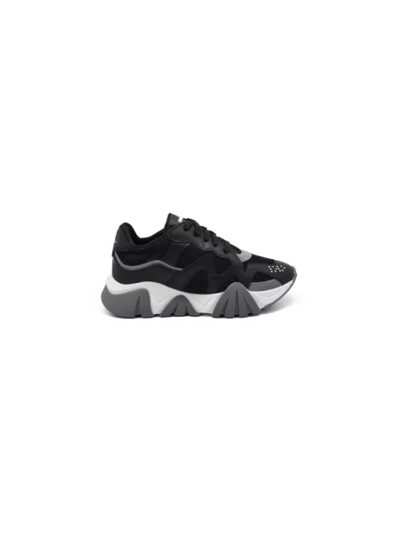 Sneakersy Versace skórzane z siateczki czarne
