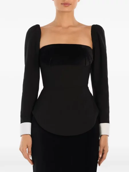 Aksamitna długa bluzka Post Meridiem czarna