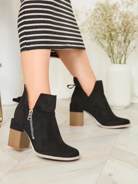 Botine Resti ajurate negru