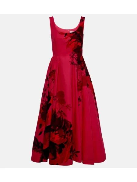 Rochie maxi Erdem cu model floral de costum roz