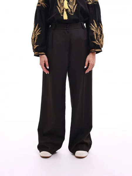 Штани повсякденні POLIN LINE креп чорний