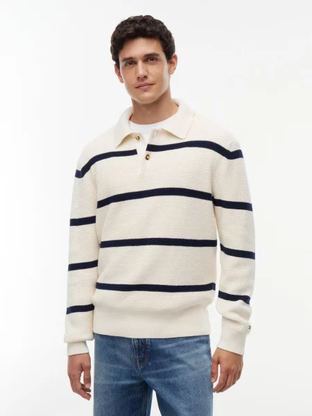Tommy Hilfiger Swetry Mężczyźni biały S beżowy