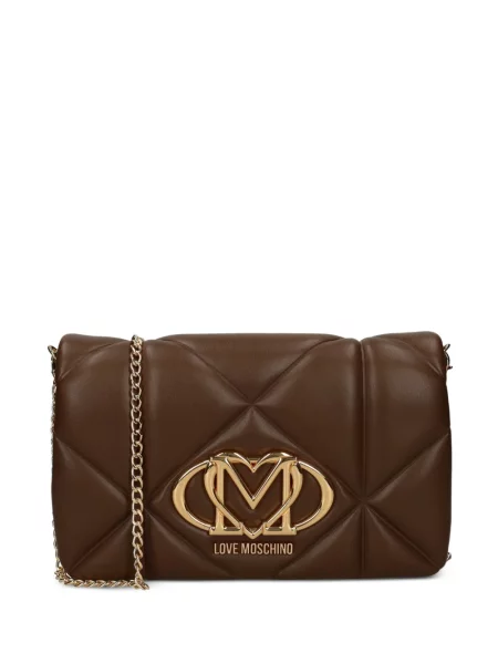 Geanta crossbody Love Moschino cu aplicații maro