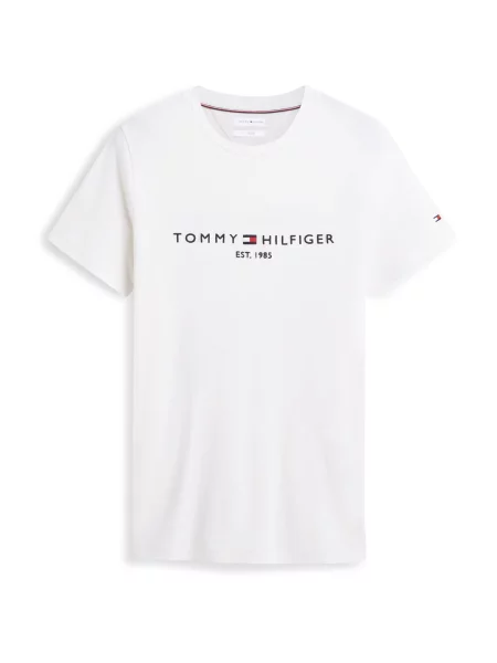 TOMMY HILFIGER Tricou albastru marin / roșu / murdar alb
