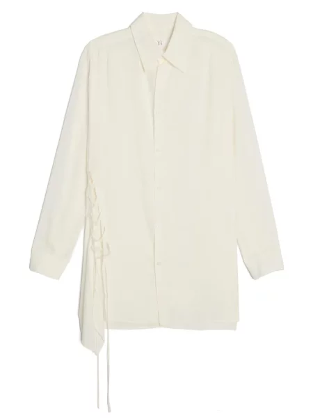 Cămașă Y's cu șireturi din dantelă alb