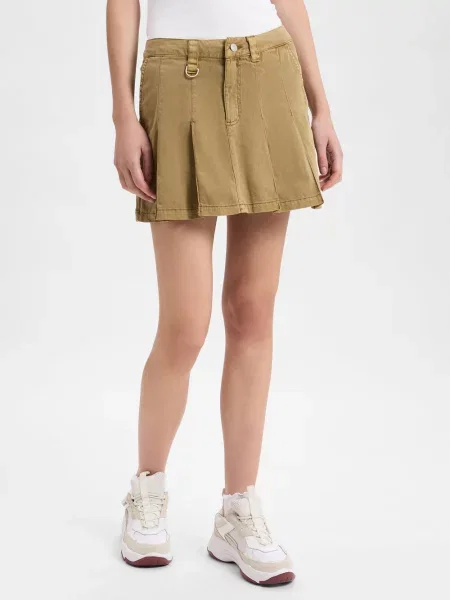 JJXX mini spódniczka plisowana JXAlexia Kobiety zielony|brązowy jednolity S zielona