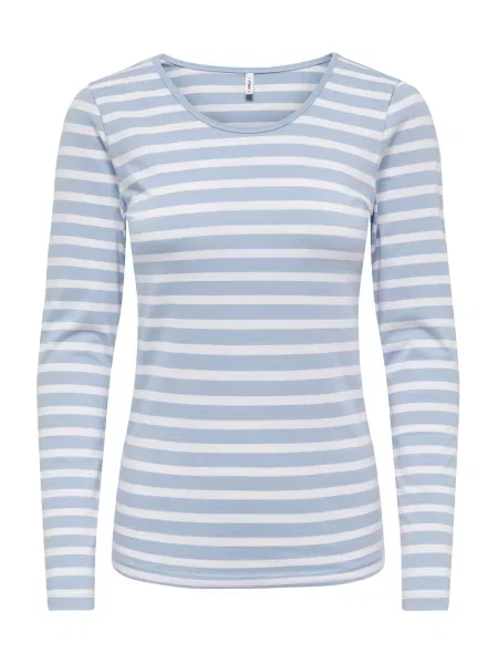 ONLY Tricou ONLLIVE LOVE albastru deschis alb
