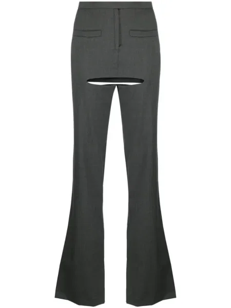 Pantaloni croiți Courreges de lână gri