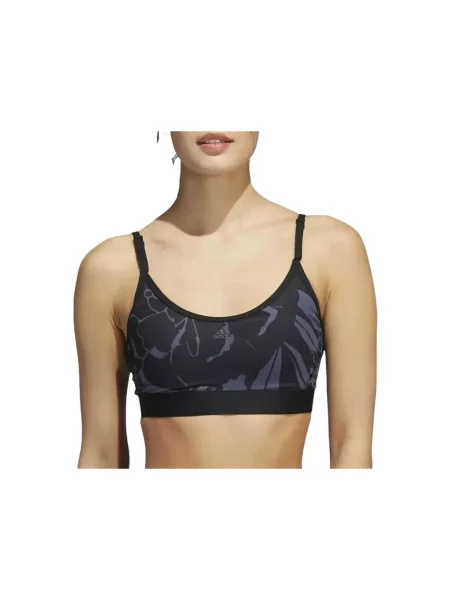 Sutien Adidas cu model floral cu imagine negru