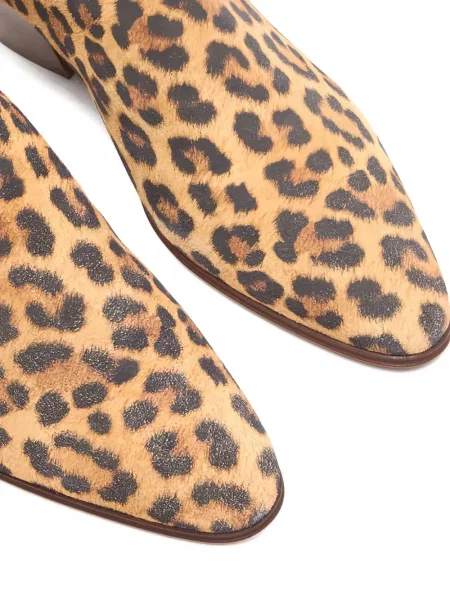 Cizme scurte Casadei cu imagine cu model leopard maro