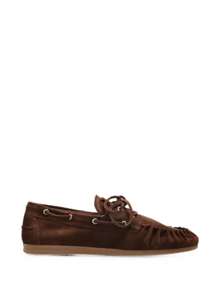 Pantofi loafer Alohas cu șireturi din dantelă maro