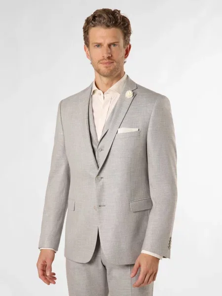 Finshley & Harding kurtka modułowa Steven Mężczyźni Modern Fit wypukły wzór tkaniny 52 szary