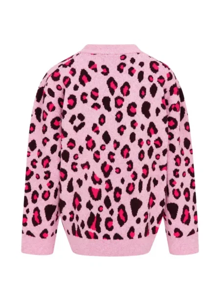 Cardigan Mardi Mercredi cu imagine cu model leopard roz