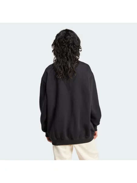 Bluza Essentials Fleece Long Oversized Crew czarna