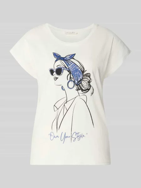 T-shirt z mieszanki bawełny i Christian Berg Woman biała
