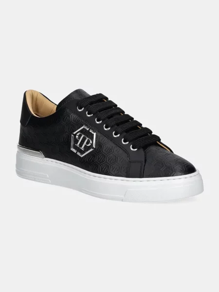 Philipp Plein sneakers din piele Nappa Lo-Top Monogram 02 negru