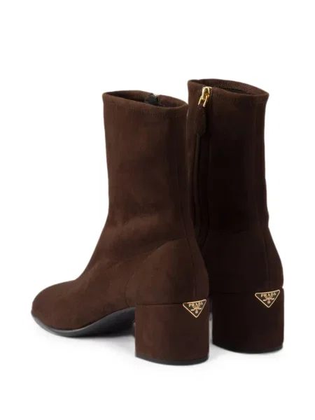 Botine Prada din piele de căprioară maro
