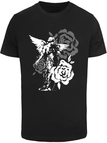 Mister Tee Tricou Grace In Bloom gri metalic / negru alb
