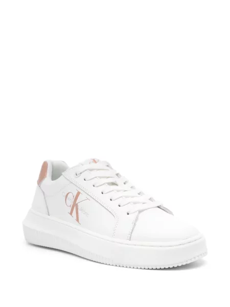 Sneakerși Calvin Klein Jeans cu autograf alb
