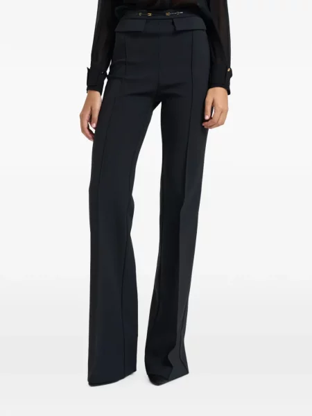 Pantaloni Elisabetta Franchi evazate cu autograf negru