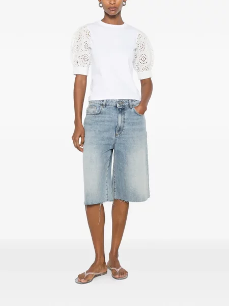 Tricou Frame cu broderie alb