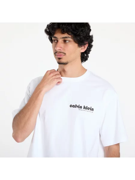 Къс тениска Calvin Klein с принт бяло