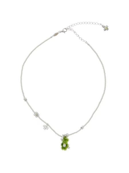 Pandantiv Yvmin cu model floral argintiu
