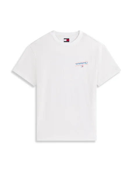 Tommy Jeans Tricou albastru deschis / gri / roșu deschis alb