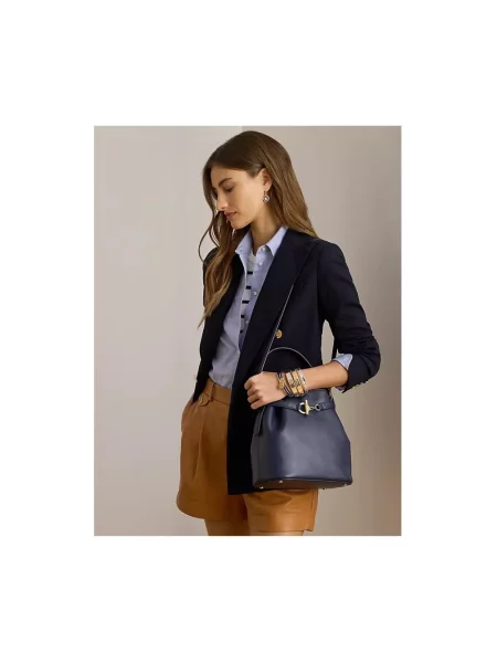 Torebka Ralph Lauren skórzana niebieska