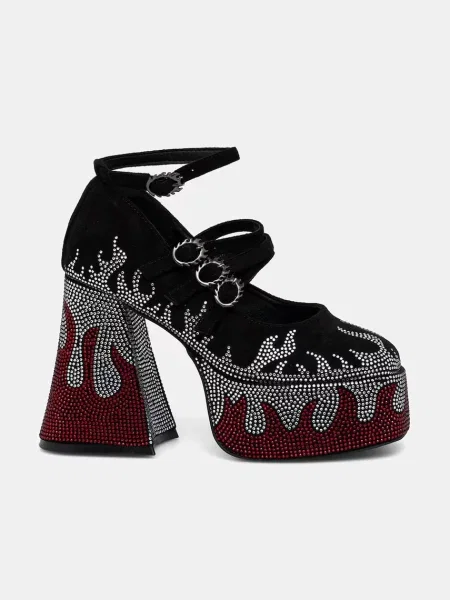 Koi Footwear туфлі-човники на каблуку Blazed Flames Strappy Heels