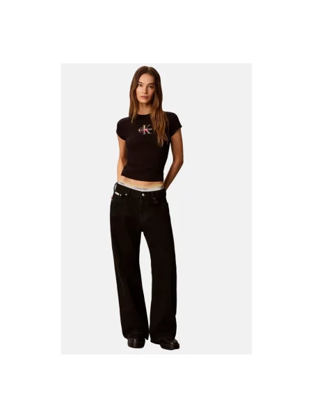 Koszulka Calvin Klein Jeans z krótkim rękawem czarna