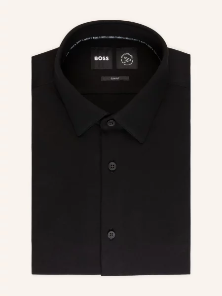 Boss Žerzejová Košile Hank Slim Fit černá