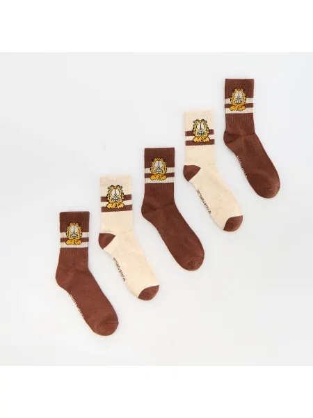 Reserved Ponožky Garfield 5 pack hnědá