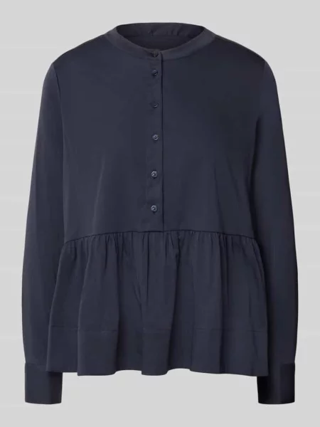 Bluzka o kroju regular fit z listwą guzikową Milano Italy granatowa