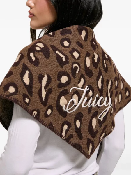 Fular Juicy Couture cu imagine cu model leopard maro