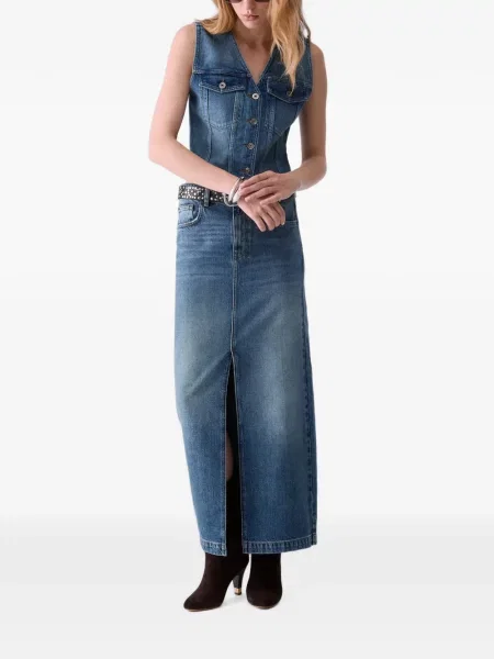 Lung fustă din denim Liu Jo albastru