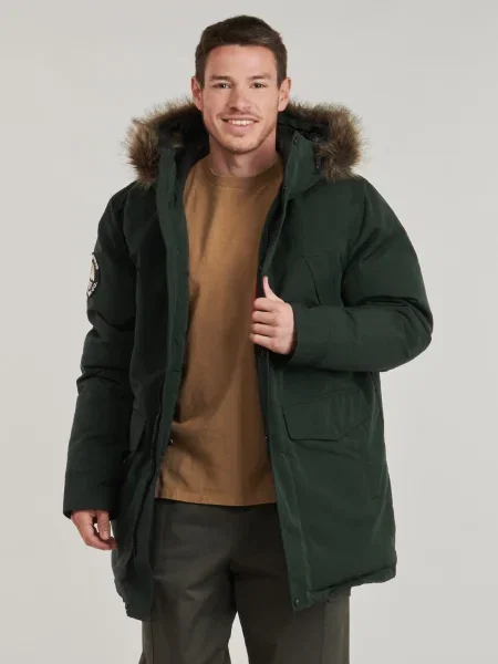 Umelá kožušina parka Superdry zelená