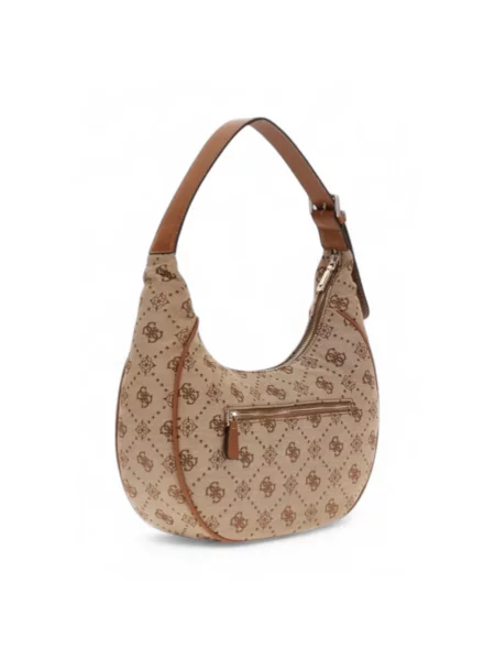 Torebka hobo Guess żakardowa beżowa