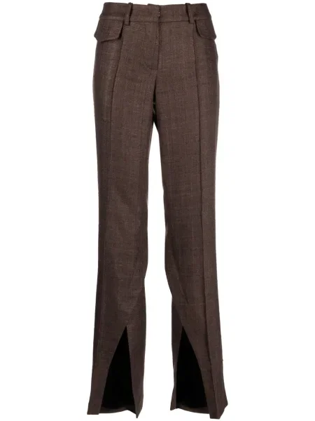 Pantaloni The Mannei plisate maro